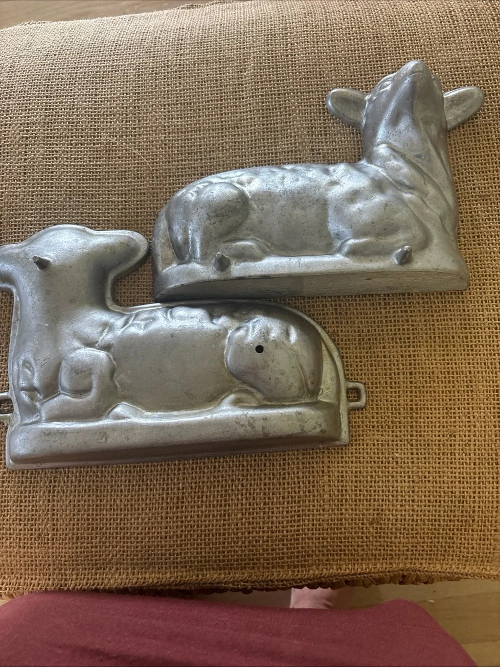 Vintage Cast Aluminum LAMB/SHEEP 2 Piece Chocolate, Candy, & Cake Mold Heavy!